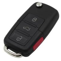 Automobilio nuotolinio rakto dėklas originaliam VW Bora Golf Polo Jetta Sharan Touran Transporter 4 mygtukų nuotolinio rakto atlenkiamas dėklas juoda