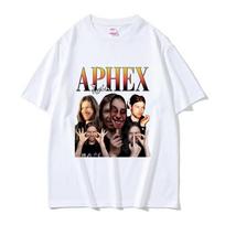 Singer Aphex Twin Graphic Tshirt Unisex Women Fashion Casual T Shirts Unisex Vintage Short Sleeve Male Soft Cotton Tees Streetwear S