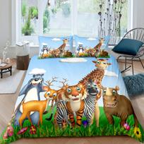 Cute Little Panda Cat Deer Bedding Set For Kids, Single Size,Duvet Cover Sets,Twin,Full,Bedroom Comforter Cover With Pillowcases 135x200cm