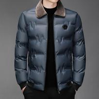 Jacket Coat Men's Wool Collar Parkas Winter Windproof Warm XL mėlyna