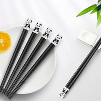 NonSlip Cartoon Panda Chopsticks Reusable Kids Training Utensils for Sushi Rice Noodles Kitchen School Lunch onesize