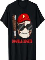 Ten Year Old Birthday Double Digits 10th Birthday Baseball T-Shirt S įvairiaspalvis