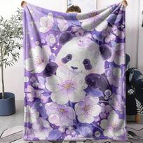Panda Tulips Throw Soft Flannel AC Blanket Lightweight Summer Nap Throw Cozy  Blanket for Sofa Bed Travel Home 75x90cm