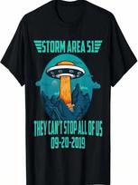 Storm Area 51 They Can't Stop All Of Us UFO Alien T-Shirt S įvairiaspalvis