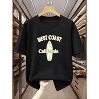 Men'S T-Shirt West Coast California Surf Sweatshirt Comfortable Casual Short-Sleeved T-Shirt in Summer 2XL juoda