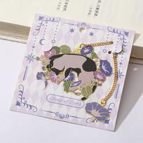 1PC Lovely Cat Bookmark Metal Bookmark Brass Metal Classical Cute Style Student Cultural and Creative Hollow Bookmark Supplies