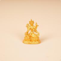 Miniature Golden Buddha Statue Palm Size Small Portable Buddhist Figurine Feng Shui PocketSized