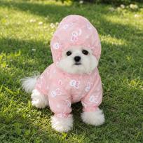 Thin Pink Dog Hooded Jacket Summer Corgi Teddy Clothes Sweet Pet Mesh Cover  for Small Dog L rožinė