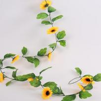 Long 25 Meter Artificial Sunflower And Ivy Leaf Vines Garland With Flexible Diy Design For Beautiful Home Interior Accents