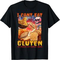 I Cant Eat Gluten It Makes My Tummy Hurt Unisex T-shirt Graphic Tee XXXL