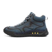 Men's Plus Size Leather Boots - Fashion Stitch, Flat Lace-up, High-top Martin Style for Outdoor Use 40