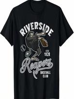 Riverside Grim Reapers Retro Minor League Baseball Team T-Shirt S įvairiaspalvis