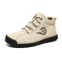 Plus Size Men's Handmade Stitching Casual Lace-Up Work Boots 41