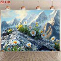 2D Alpine Flower Background for Spring Celebrations and Outdoor-Inspired Parties 47.2x31.5inch/120*80cm