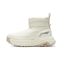 LiNing Zhengrong Lite Durable Shock Absorption Non-Slip Fleece Warm Versatile Retro Thick Sole Fashion Trend Short Snow Boots Women Boots AGLV286-1 40