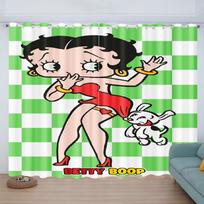Cartoon Miss Betty  Home Curtain 3D Cute Printing Sweet Light Filtering Curtains Living Room Bedroom Heat and Sun Protection 100x140cm