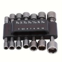 14pcs Hex Shank Screwdriver Socket Set with Lengthening Adapter, Polished Steel Nut Driver for Electric Drills & Wrenches, DIY & Professional 14PCS