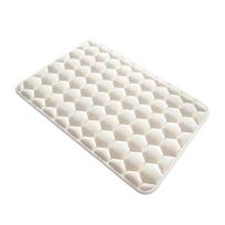 Memory Foam Bath Mat Absorbent Bathroom Rug Honeycomb Quick Drying Anti Slip Bath Rug for Bathroom Kitchen Bedroom Use 50*80cm smėlis