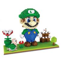 Flying Super Bros Mario Block Micro Building Block Cartoon Anime Figures Doll Collectible Model DIY Bricks Toys for Kid