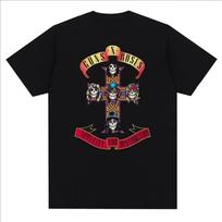 Guns N Roses Grafinis Spaudinys Marškinėliai Vintage Roko Grupė Streetwear Trumpomis Rankovėmis Madingi Apvalios Kaklo Marškinėliai Moteriški Marškinėliai S juoda