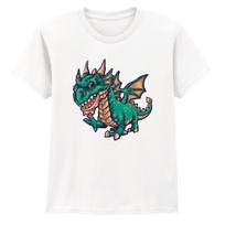 Green Dragon Fantasy Animals Boys T-Shirt Kids Action Adventure Tee 150