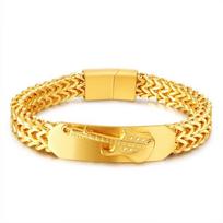 OPK European American Cross Border Fashion Retro Stainless Steel Design Sense Three Dimensional Guitar Gold Plated Titanium Men's Bracelet