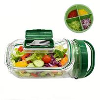 Side-Opening Salad Container Leakproof Portable Meal Prep Bowl With Lid For Fresh Lunch Salad Shaker For Office School Outdoor
