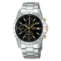 SEIKO SELECTION SBTQ043 Chronograph Date Black Gold Stainless 10 ATM Water Resistant [Seiko Watch] Men's Watch, Battery-Powered Quartz, Function,