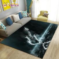 Classical Electric Guitar Music Area Rug Large,Carpet Rug for Living Room Bedroom Sofa Doormat Decoration, Non-slip Floor Mat 40cm x 60cm