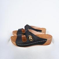 Women's Fashi Wedge-heeled Car Stitching Design Leisure Slippers 2026  New Lightweight Open-toed Platform Slippers. 36 juoda