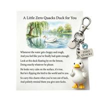 Keychain Pendant Middle Finger Hilarious Duck Zero Keychain with Verse Daily Reminder Backpack Accessory A