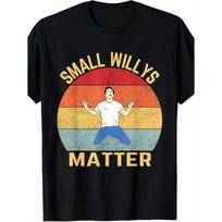 Men'S Funny Stag Do Joke T-Shirt - Small Willy'S Matter Slogan & Retro Striped Bullseye Chest Print - Loose Fit Funny Gag Gift for Bachelor Party, S juoda