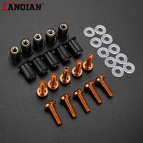 10PCS Screws For Kawasaki Z1000 SX Z125 Z300 Z400 Z650 Z750 Z800 Z900 Z1000 ZX10R ZX12R Windshield Rubber Nuts Fairing Bolts Kit
