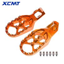 For KTM 2024 EXC300 EXC EXCF XCW 125 250 300 350 450 500 57mm Forged Foot Pegs Footrest Pedals SX SXF XC XCF GASGAS EX 2023-2024 oranžinė