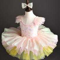 Cute Princess Ballet Tutu Dress Kids Kindergarten Performance Costume 100 rožinė