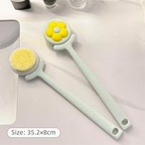 35cm Length Back Scrubber Brush Flower Brush Head Body Brush New Long-handle Bath Brush  Bathroom žalia