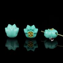 Magnesite Turquoise Gold Cat Paw Carving Beads for DIY Bracelets and Bodhi Accessories