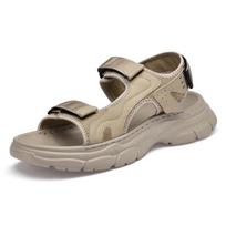 Men's Non-Slip Velcro Open-Toe Beach Sandals: Casual Outdoor Summer Shoes 43