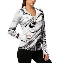 Women's Lightweight Zip-Up Hoodie with Hood and Pockets Long Sleeve Sun Protection Jacket Tie-Dye Print Casual Outerwear XXL juoda