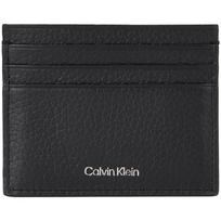 Calvin Klein Business casual pebble pattern multiple card slots cow leather card holder men's space black juoda