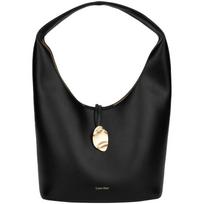 Calvin Klein Simple and versatile for daily use, synthetic material, vegetable basket handbag, medium size, women's space black juoda