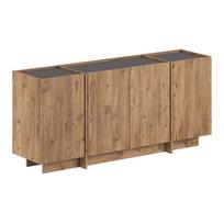Natūralios spalvos šoninė spintelė iš pušies su anga laidams 180x80x45 cm Dorma – Kalune Design