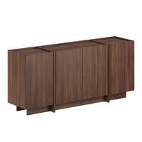 Tamsios natūralios spalvos šoninė spintelė iš riešutmedžio su anga laidams 180x80x45 cm Dorma – Kalune Design