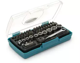 Kamasa Tools Galvučių/antgalių rinkinys 44 dalys 1/4 su terkšle dėžutėje