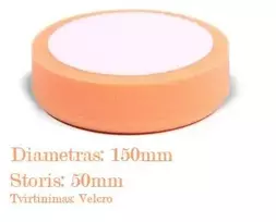 Vidutinio kietumo poliravimo kempinė 150mm Greito tvirtinimo
