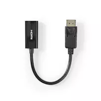 Nedis 0,2 m DisplayPort 1.2 – HDMI laidas, juodas [DisplayPort Male – HDMI Female]