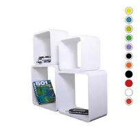 Pakabinamas-pastatomas lentynų komplektas LO02-B baltas (Nemokamas pristatymas)