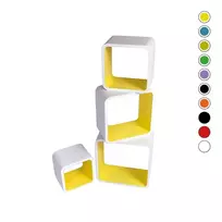 Pakabinamas-pastatomas lentynų komplektas LO02-BG baltas-geltonas (Nemokamas pristatymas)