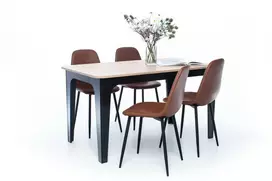 Bond Artisan Oak Dining Table, juodos kojos, 139cm
