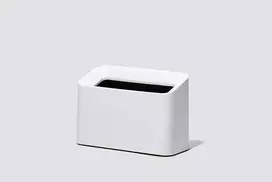 Japoniška stalo šiukšlių dėžė Ideaco Tubelor Cotton Trash, 1.7L, balta (matinė)